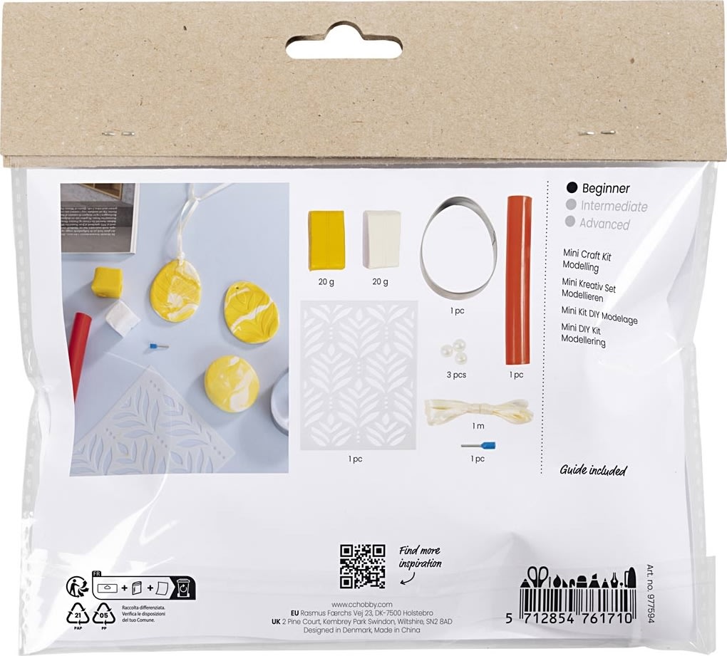 Mini DIY Kit Modellering | Æg | Gul & pastel