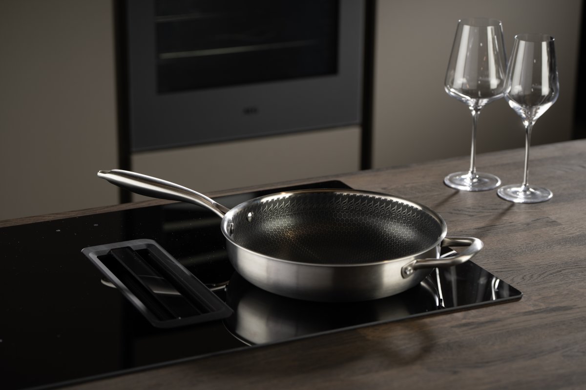 by Gaard Hexa Sautepande glaslåg, rustfristål, Ø28