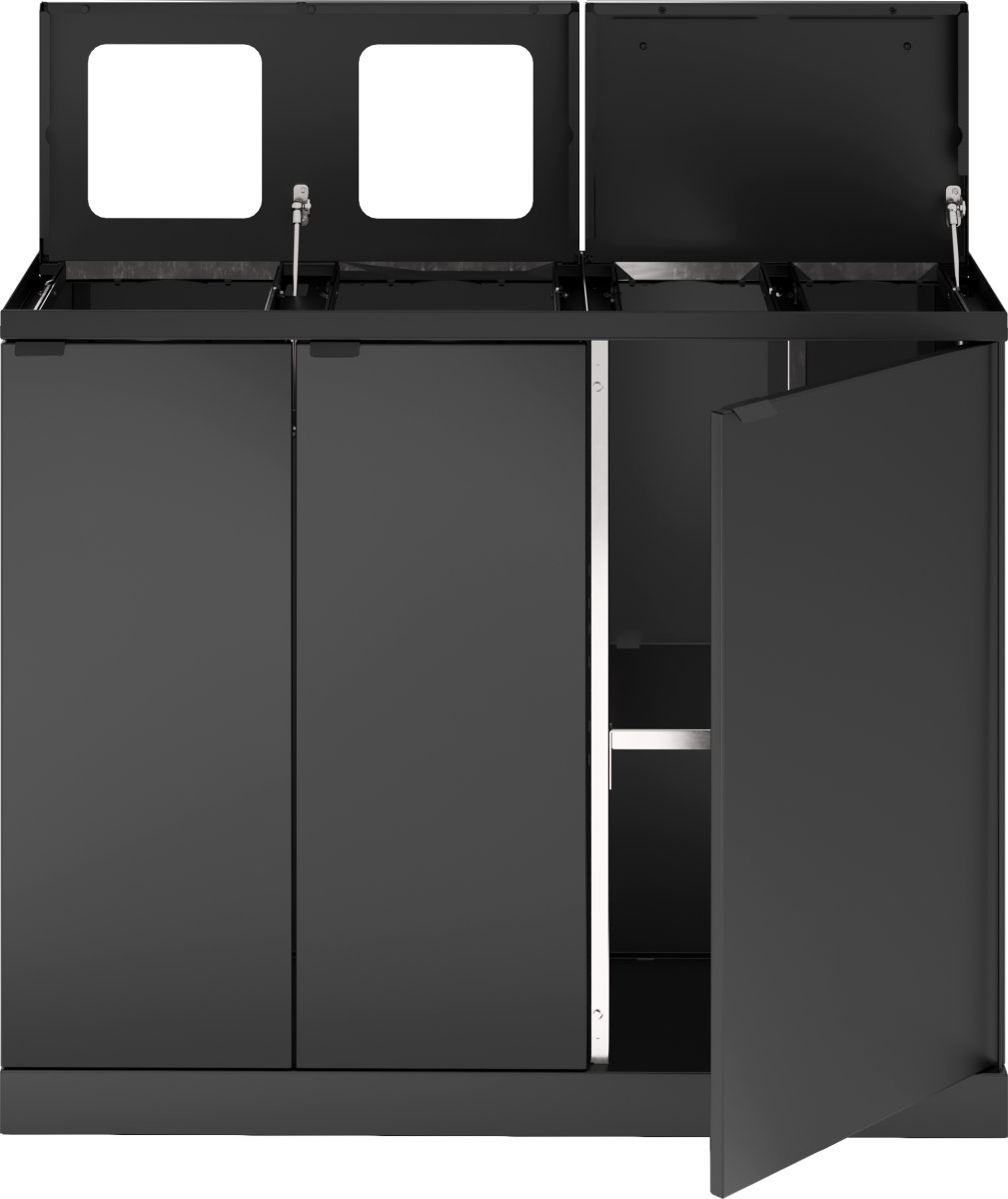 Bica 955 Affaldsstation 4 spande m/låg, antracit