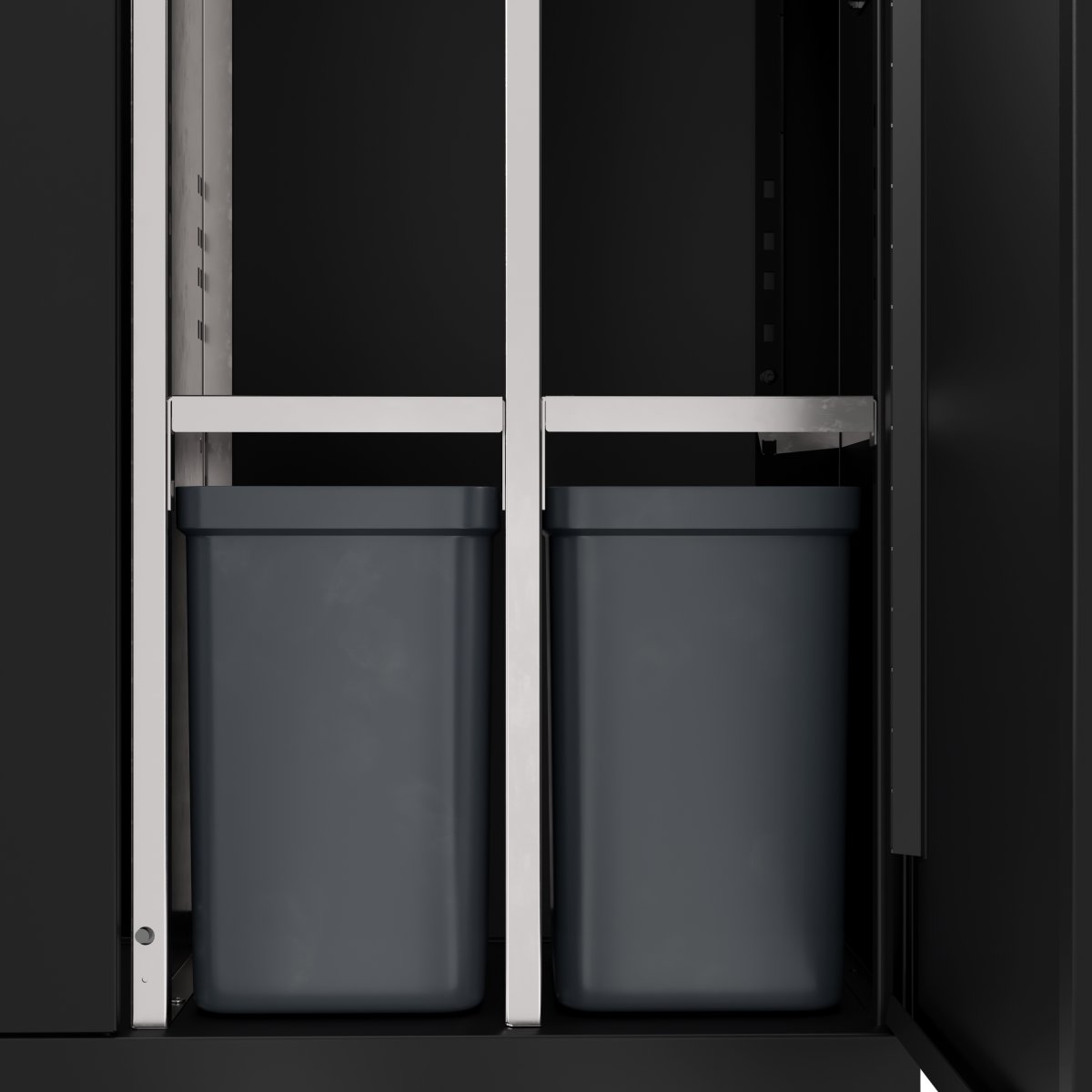 Bica 955 Affaldsstation 4 spande m/låg , sort