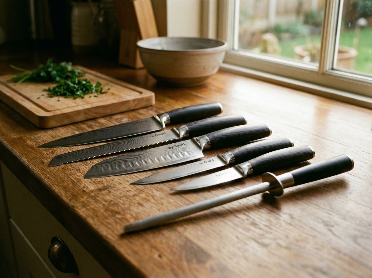 by Gaard Damascus knivsæt, 6 dele