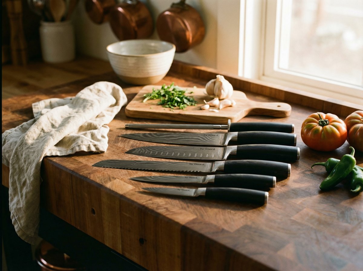 by Gaard Damascus knivsæt, 6 dele