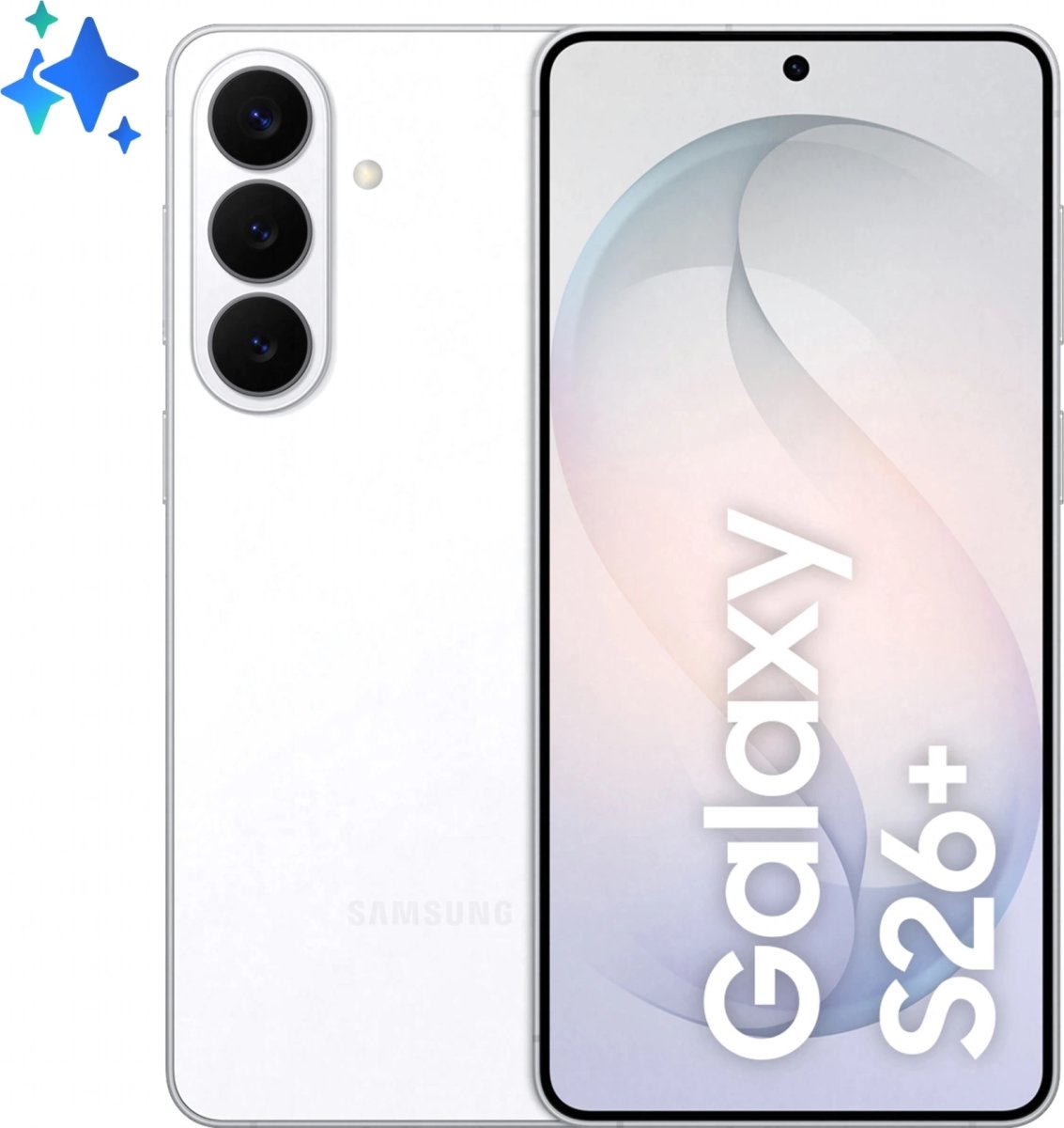 Samsung Galaxy S26+ smartphone, 256GB, hvid