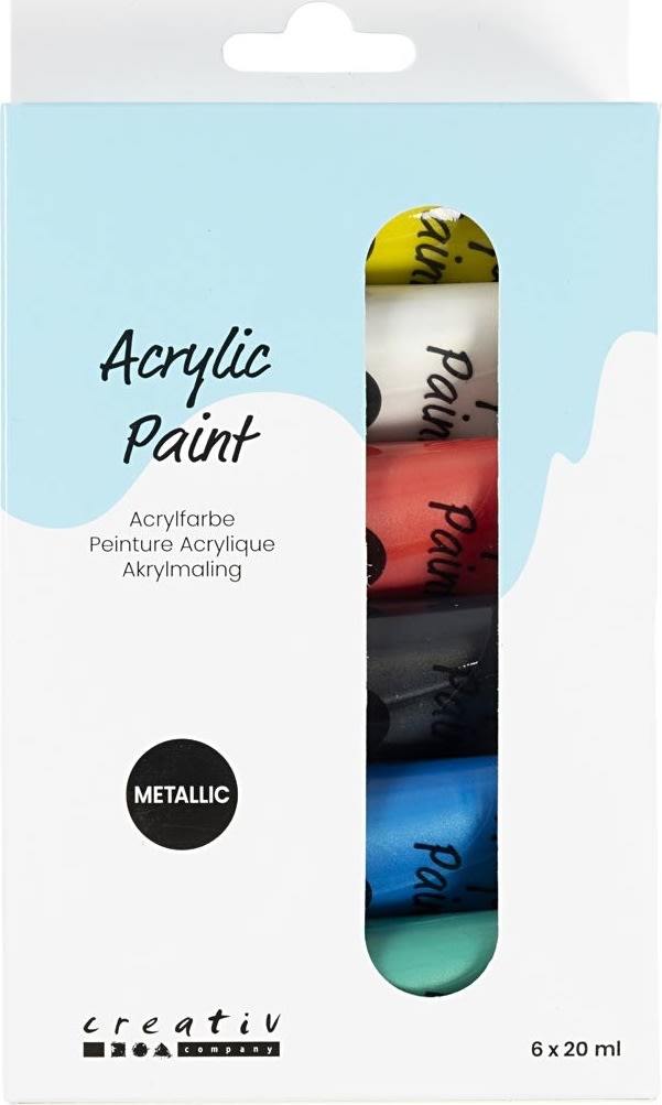 Akrylmaling | 6x20ml | Metallic | St.