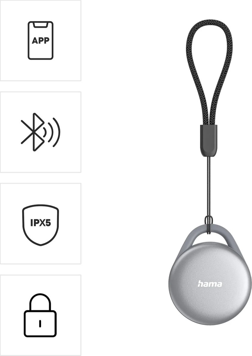 HAMA Nøglefinder til Apple og Android, 1 Stk, Grå