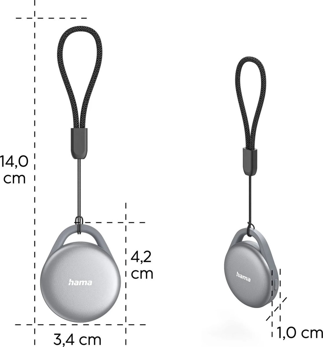 HAMA Nøglefinder til Apple og Android, 1 Stk, Grå