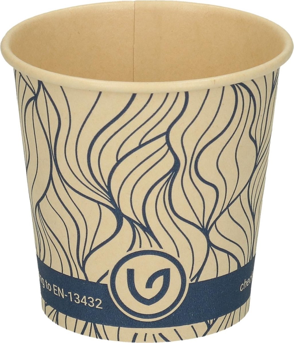 Papkrus, blå/natur, plastfri, 10 cl, 50 stk.