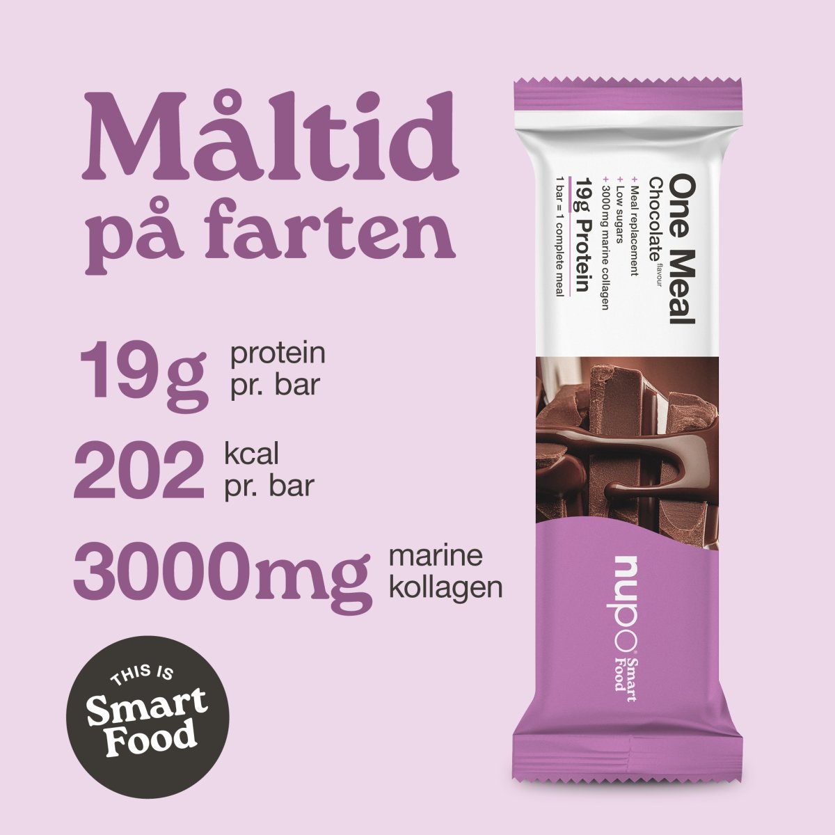 Nupo One Meal Bar Chokolade og kollagen, 60 g