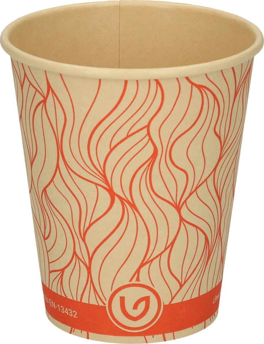 Papkrus, orange/natur, plastfri, 25 cl, 50 stk.