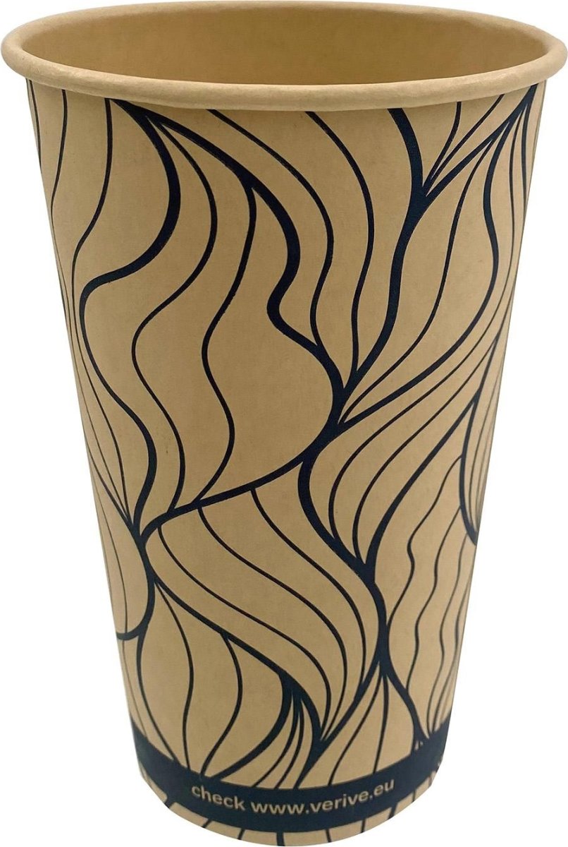 Papkrus, sort/natur, plastfri, 40 cl, 50 stk.