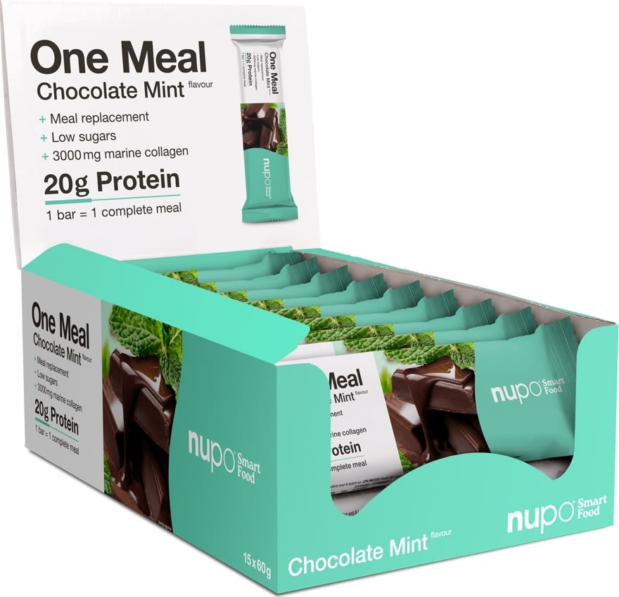 Nupo One Meal Bar Chokolade/Mint og kollagen, 60 g