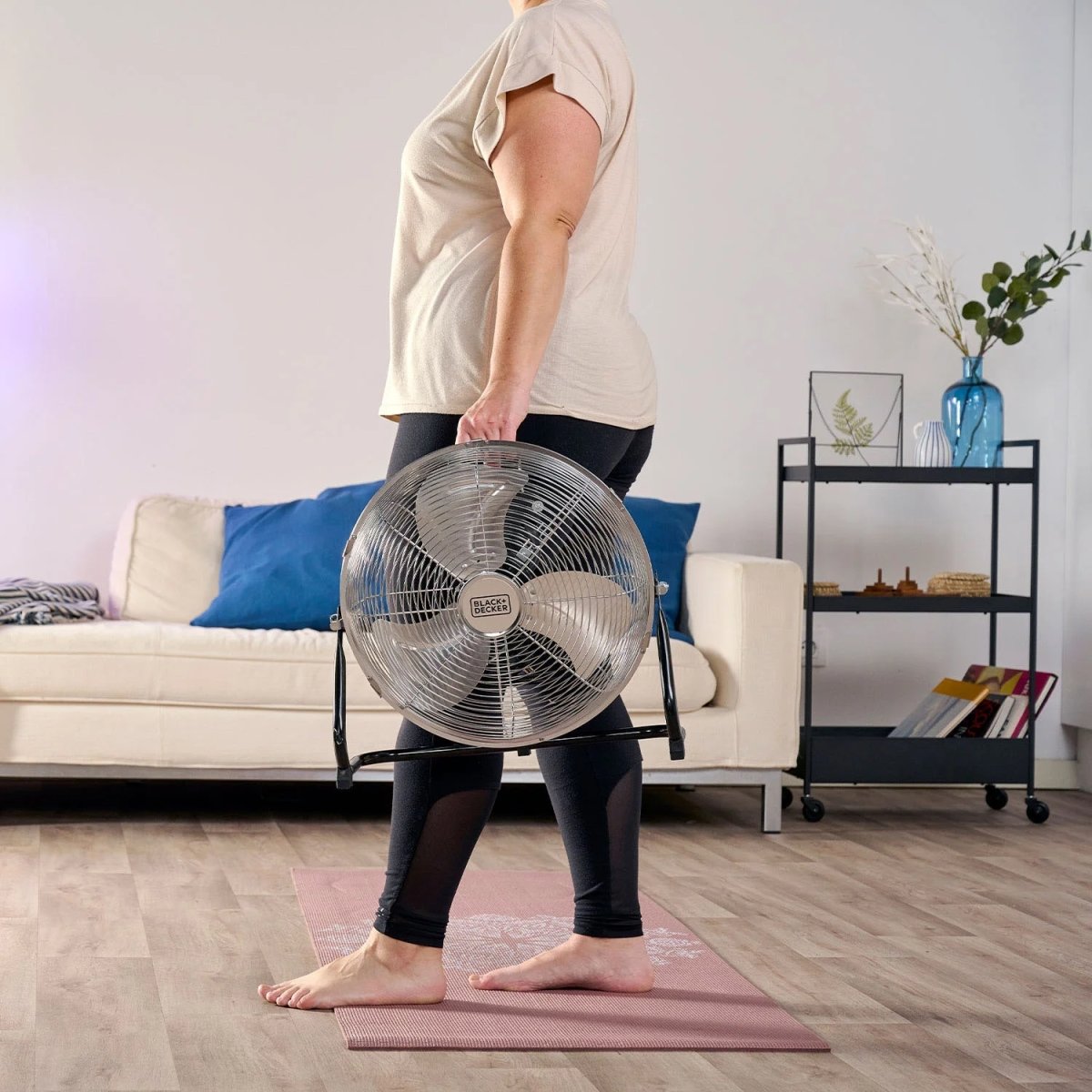 BLACK+DECKER Gulvventilator - 60W, Sort/Sølv