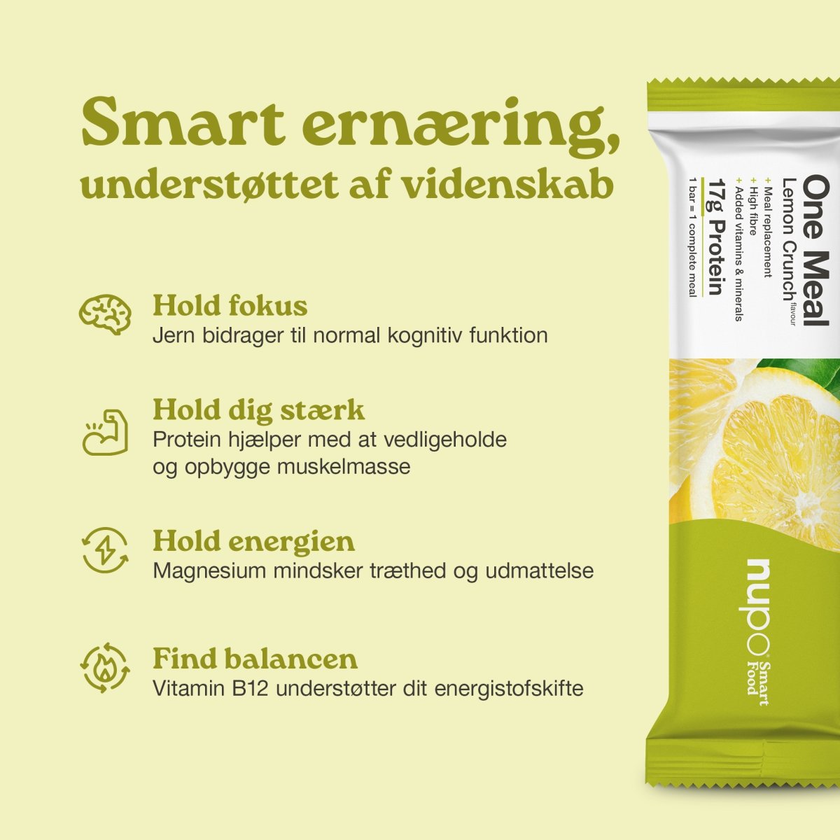 Nupo One Meal Bar Lemon Crunch, 60 g