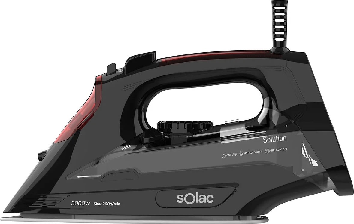 SOLAC Dampstrygejern - PV2490, Sort