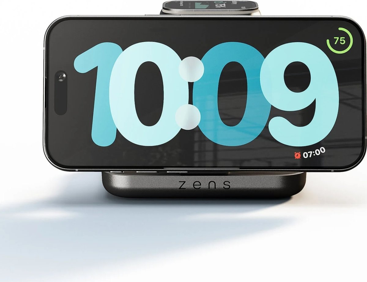 ZENS Oplader til natbord - Pro 2, Aluminium, Sort