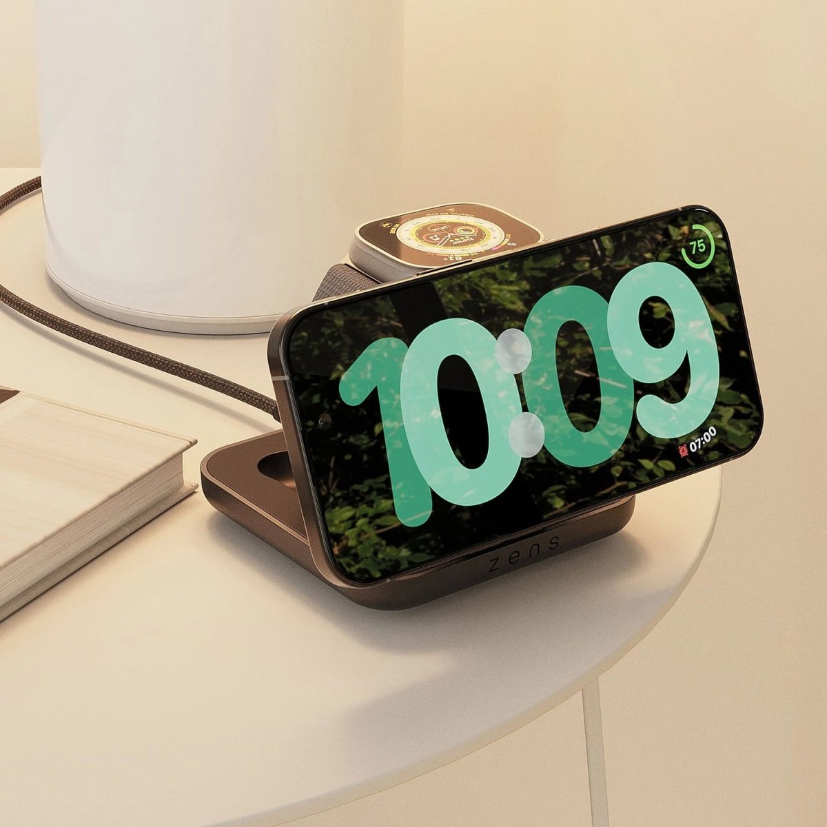 ZENS Oplader til natbord - Pro 2, Aluminium, Sort