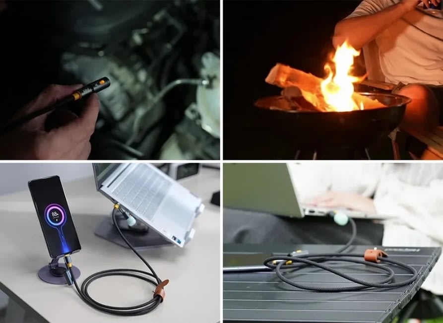 CapableX USB C ladekabel, lommelygte og lighter