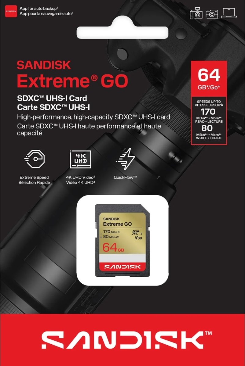 SANDISK Hukommelseskort - SD Extreme GO 64GB