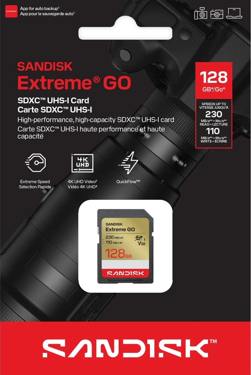 SANDISK Hukommelseskort - SD Extreme GO 128GB