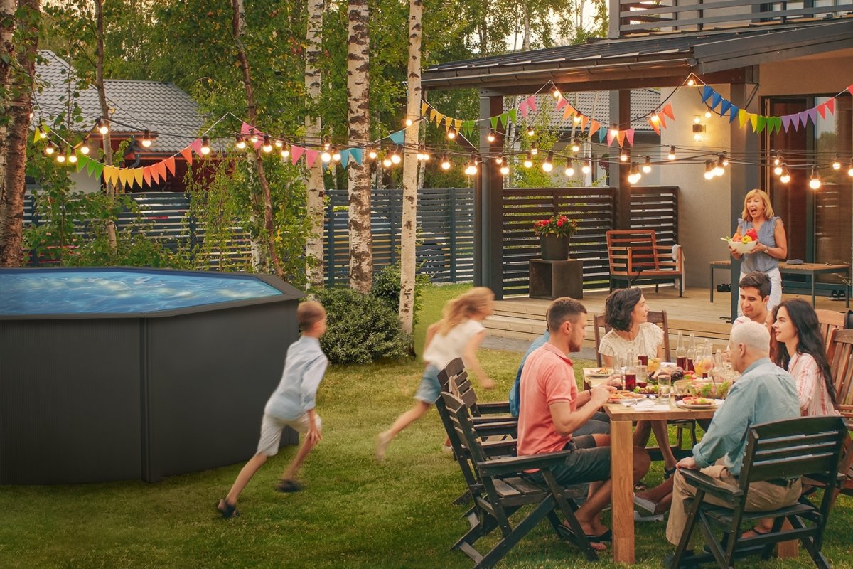 Swim & Fun rund pool Ø350 x 120 cm, grafit