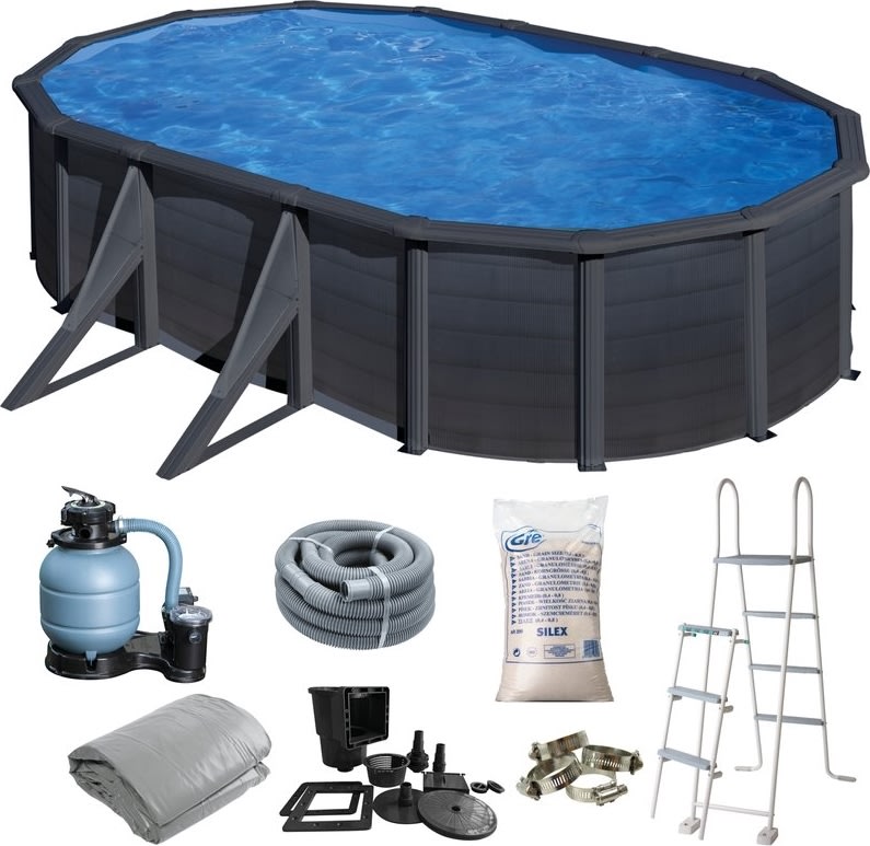 Swim & Fun oval pool 500 x 300 x 120 cm, grafit
