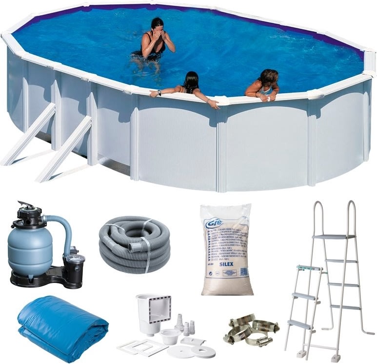 Swim & Fun oval pool 730 x 375 x 120 cm, hvid