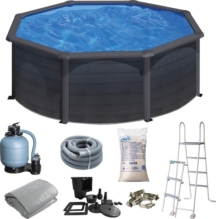 Swim & Fun rund pool Ø350 x 132 cm, grafit