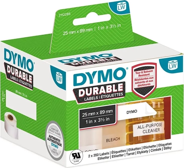Dymo LabelWriter Durable etiketter str. 25 x 89 mm