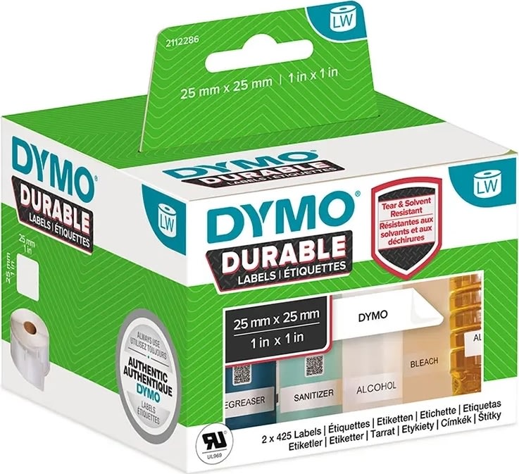 Dymo LabelWriter Durable etiketter str. 25 x 25 mm