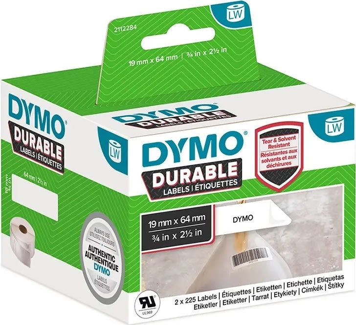 Dymo LabelWriter Durable etiketter str. 19 x 64 mm