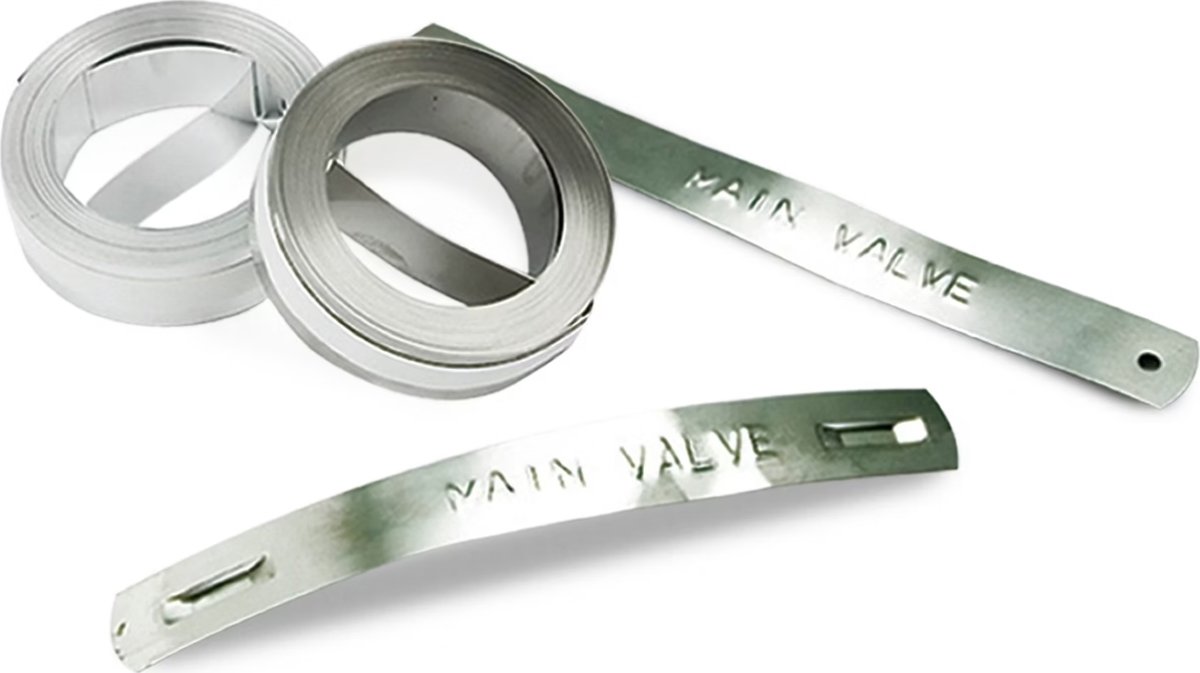Dymo 3D rustfrit stål prægetape u/lim, 12mm
