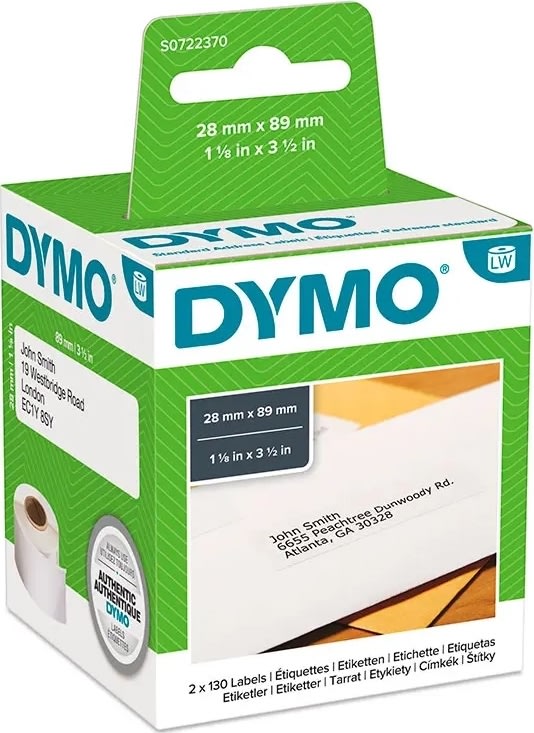 Dymo LW adresseetiket 89x28 mm