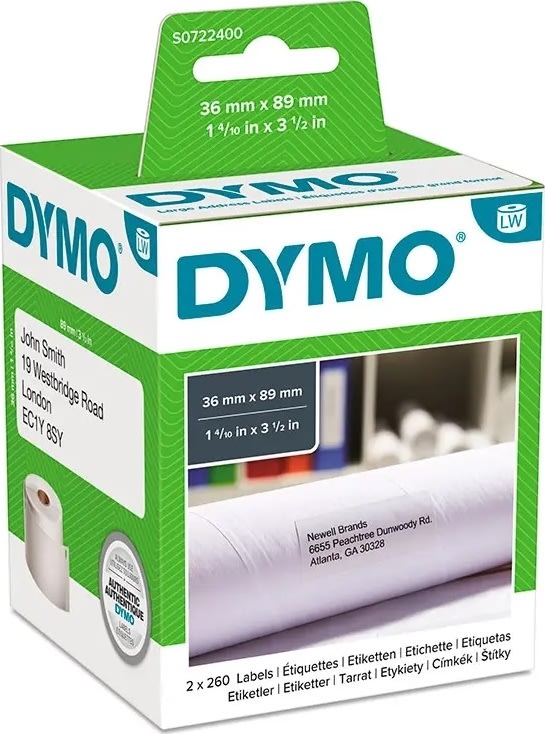 Dymo LW adresseetiket 36x89 mm