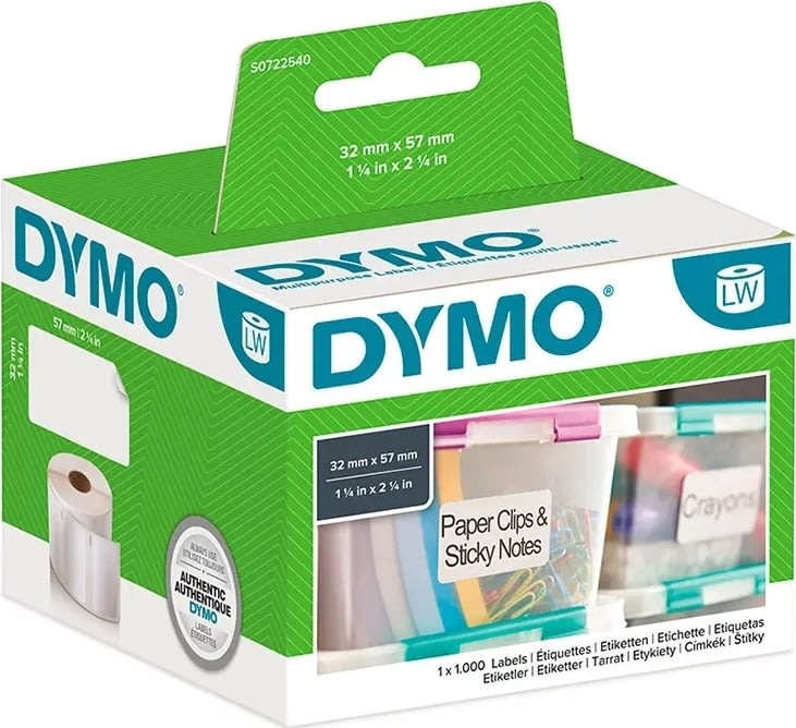 Dymo universal-etiket 32x57 mm (1000 stk.)
