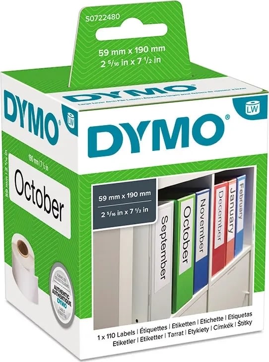 Dymo LW brevord.etiket 59x190 mm