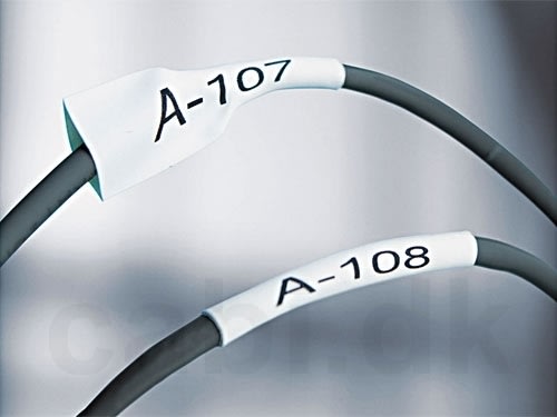 Dymo Rhinopro, 6 mm, krympeflex tape, hvid