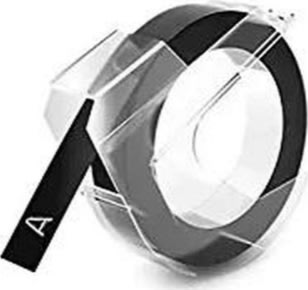 Dymo 3D prægetape 9mm, hvid på sort
