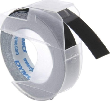 Dymo 3D prægetape 9mm, hvid på sort