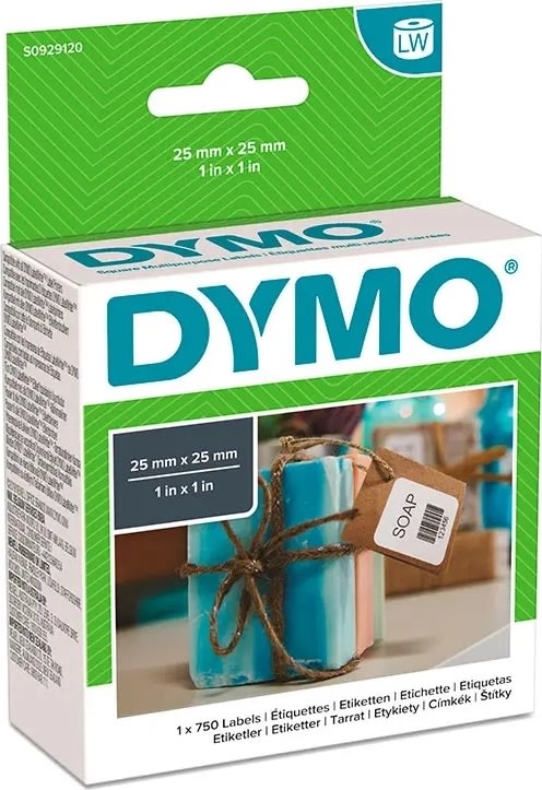 Dymo LW universal etiket 25 x 25 mm aftagelig