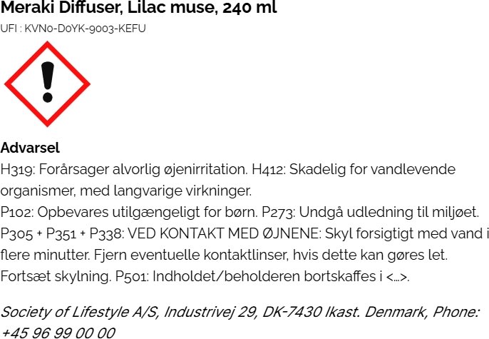 Meraki Duftfrisker m. Pinde, Lilac Muse, 240 ml