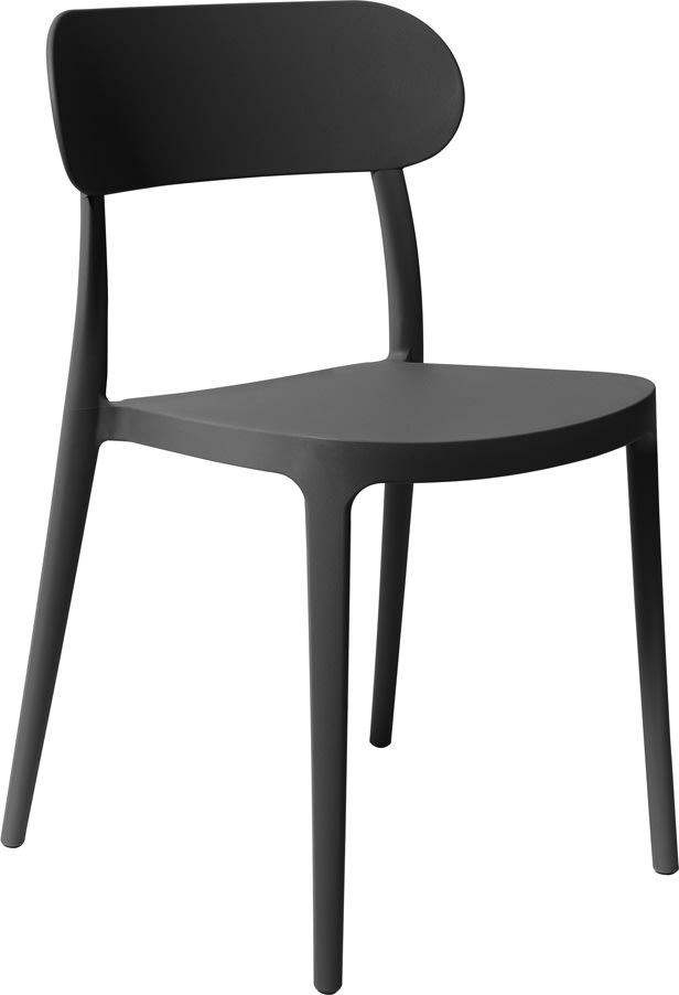 Haiti Havestol, plast, UV, stabelbar, mørkegrå