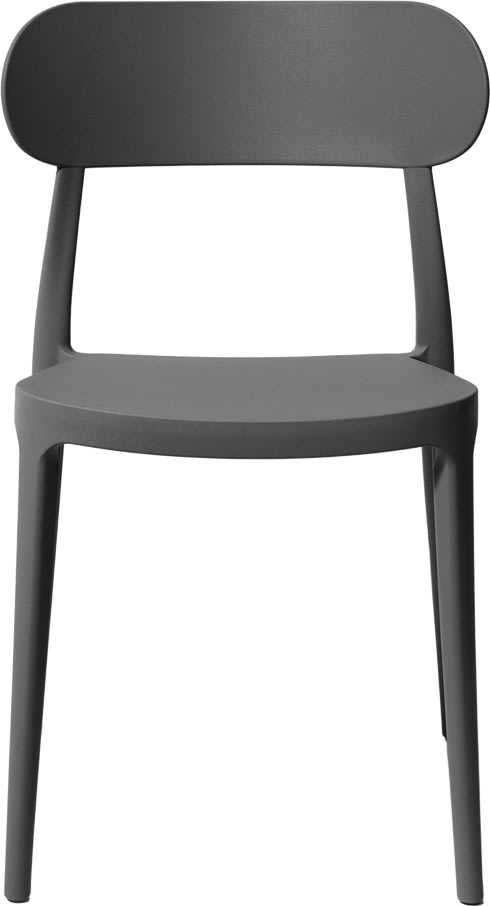 Haiti Havestol, plast, UV, stabelbar, mørkegrå