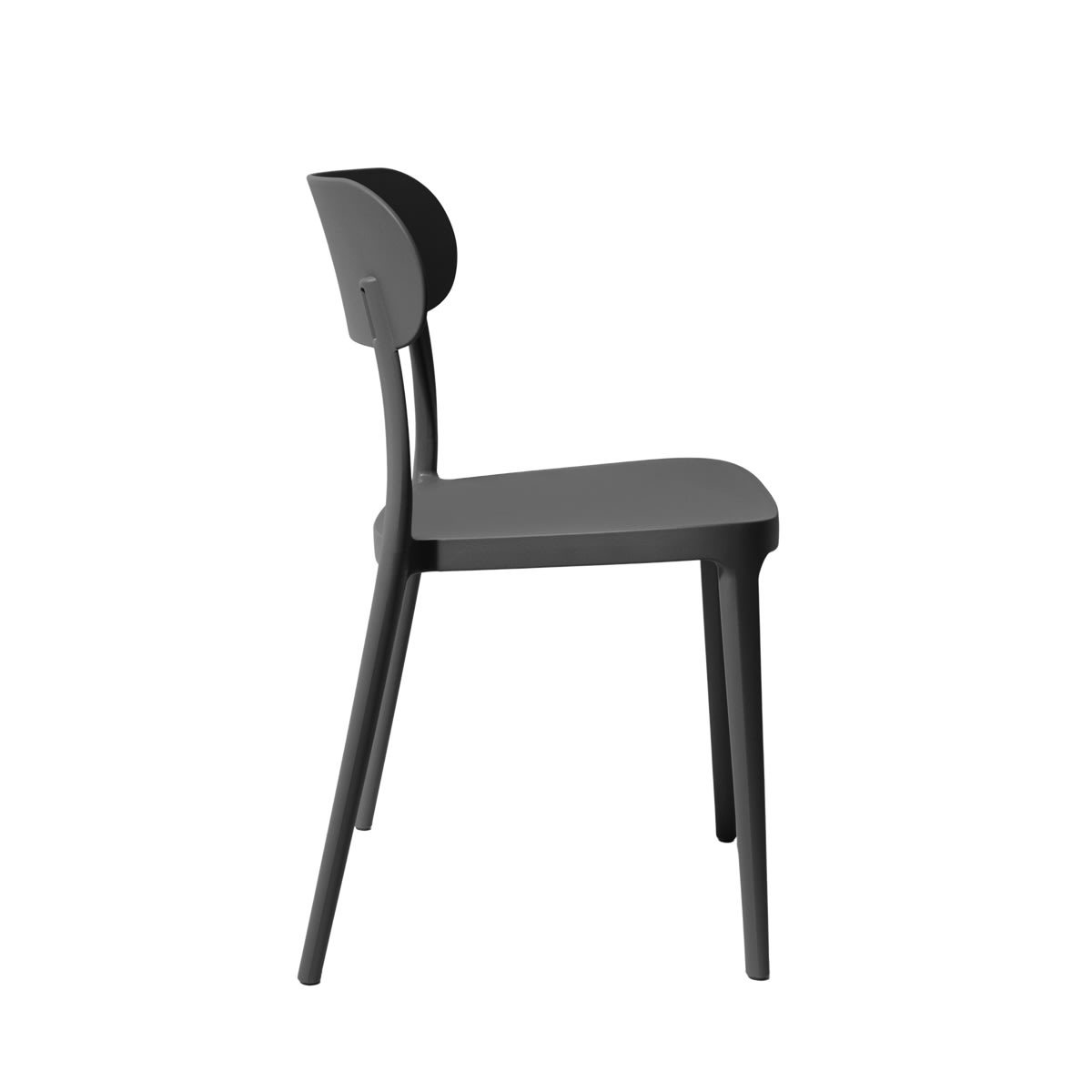 Haiti Havestol, plast, UV, stabelbar, mørkegrå