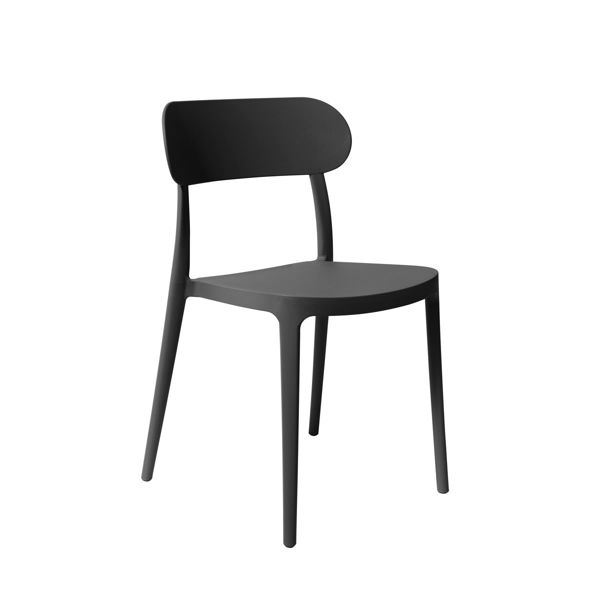 Haiti Havestol, plast, UV, stabelbar, mørkegrå