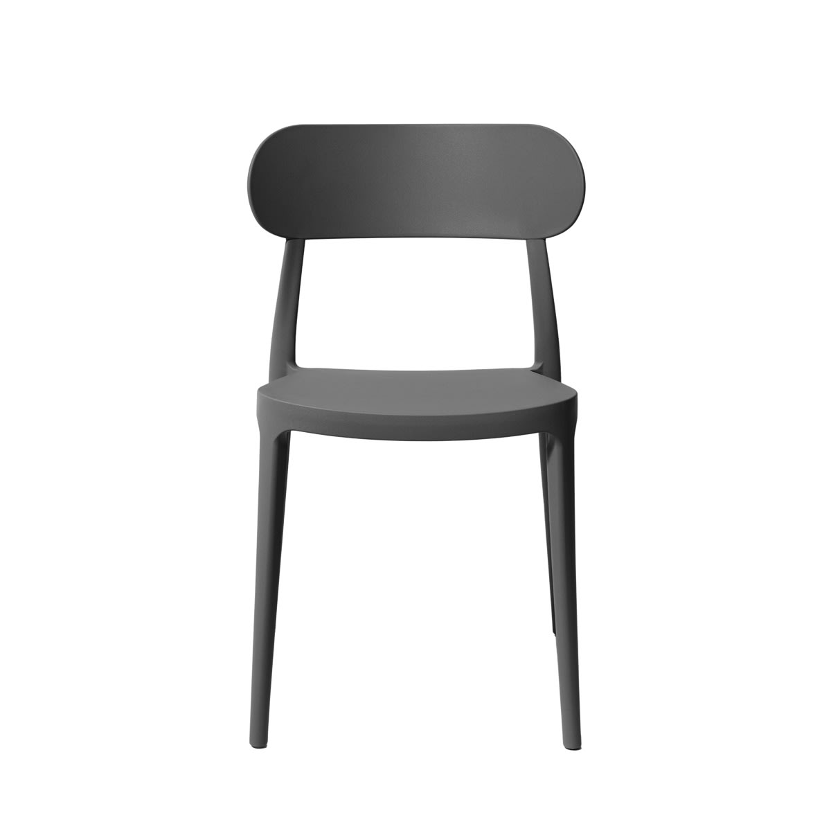 Haiti Havestol, plast, UV, stabelbar, mørkegrå