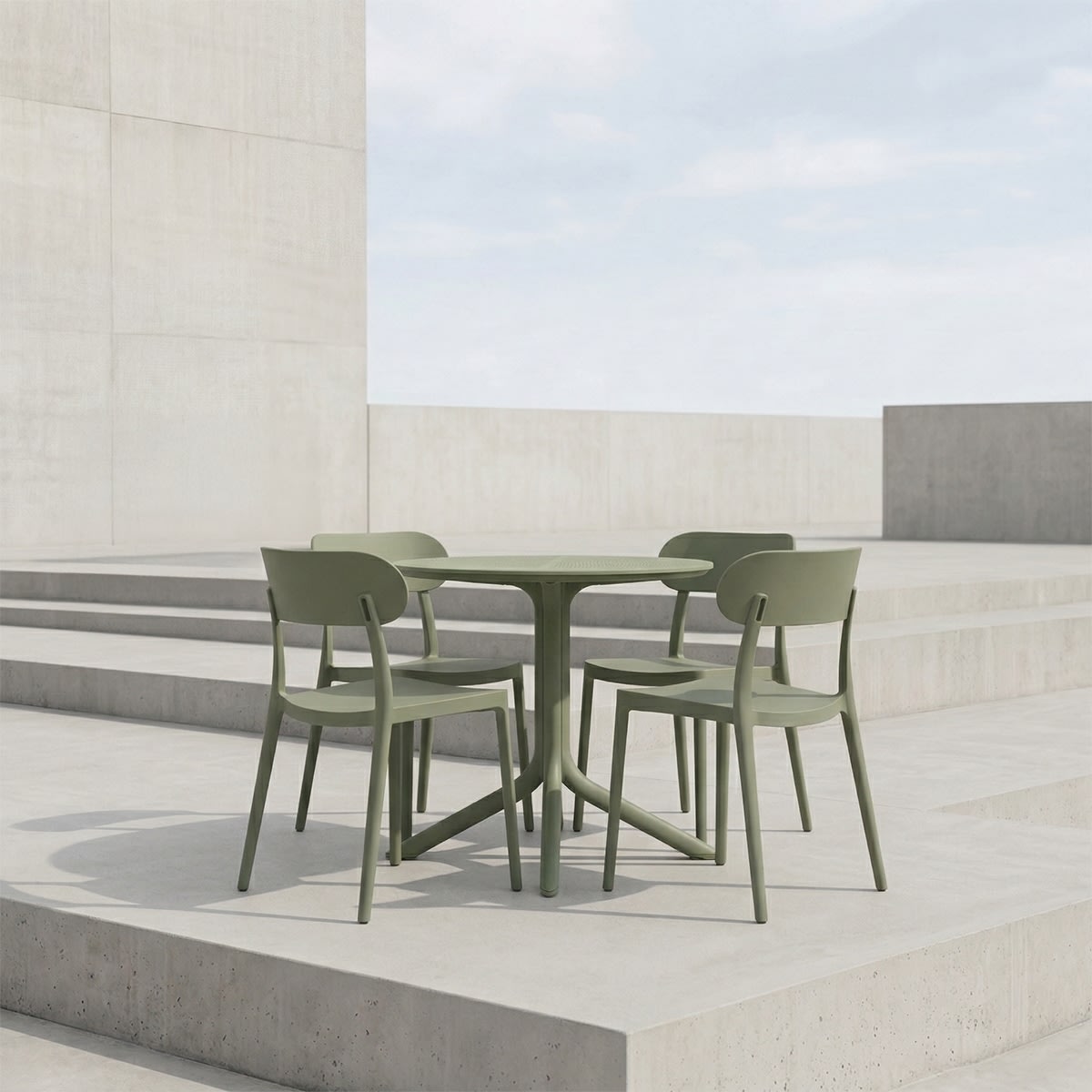 Haiti Havebord, plast, UV, 80x80x75cm, olivengrøn