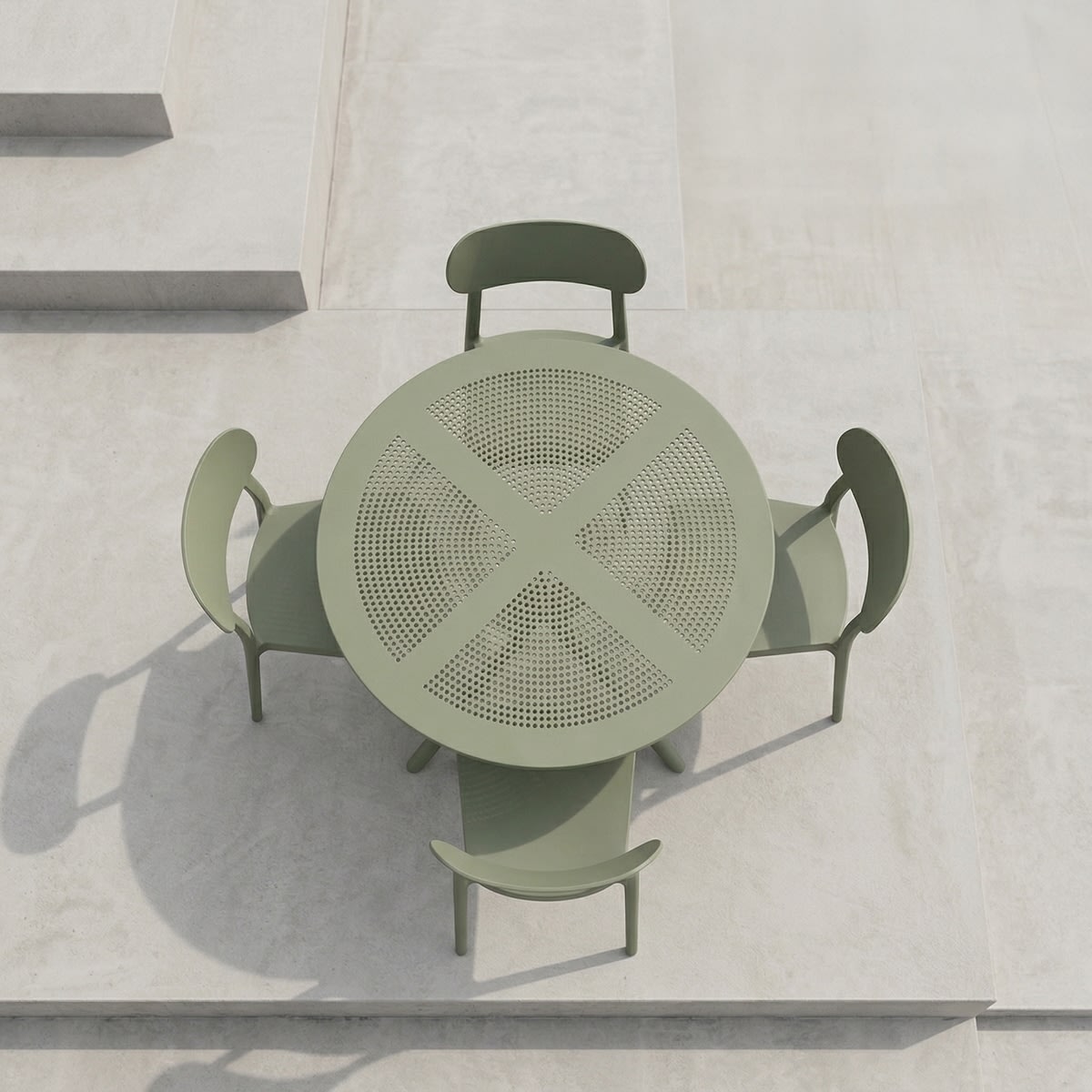 Haiti Havebord, plast, UV, 80x80x75cm, olivengrøn