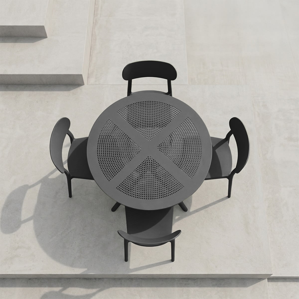 Haiti Havebord, plast, UV, 80x80x75cm, mørkegrå