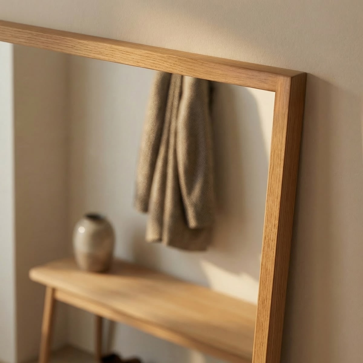 NordicLine Spejl, smal ramme i eg, 50x120 cm