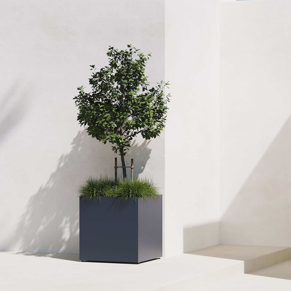 Herstera Plantekrukke, ude, sort, 50x50x50